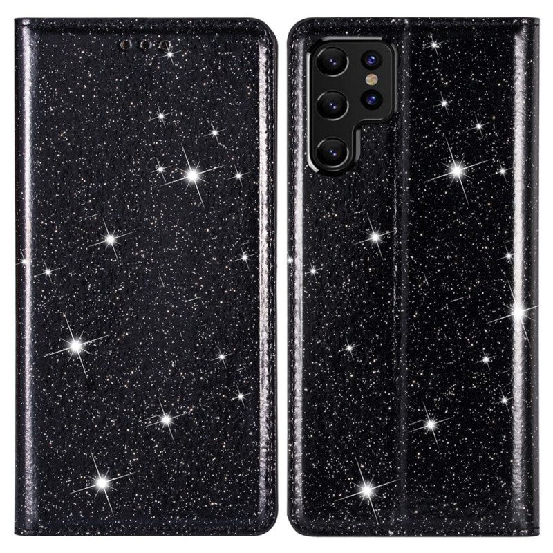 Puhelinkuoret Samsung Galaxy S22 Ultra 5G Kotelot Flip Paljetti Tyyli