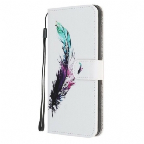 Flip Case Huawei P40 Lite 5G Suojaketju Kuori Sulka Kaulanauhalla