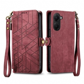 Kotelot Poco X7 Pro 5g Geometrisia Viivoja Sisältävä Lompakko