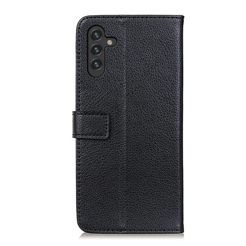 Nahkakotelo Samsung Galaxy A13 5G / A04s Premium Lychee Faux Leather