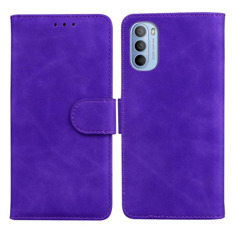 Kotelot Moto G41 / G31 Yksivärinen Nahkaefekti