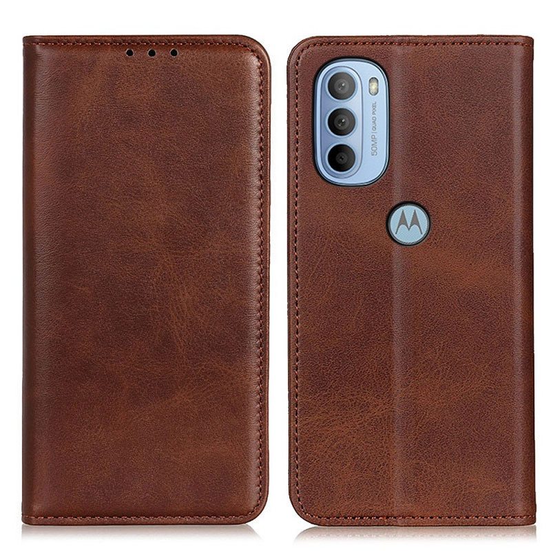 Puhelinkuoret Moto G41 / G31 Kotelot Flip Litsi Haljasnahkaa