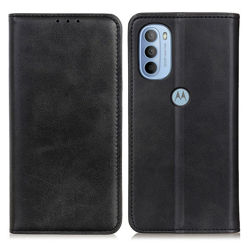 Puhelinkuoret Moto G41 / G31 Kotelot Flip Litsi Haljasnahkaa