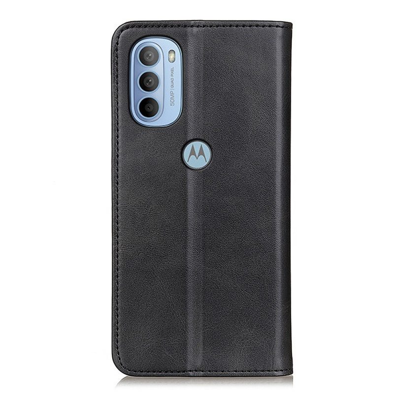 Puhelinkuoret Moto G41 / G31 Kotelot Flip Litsi Haljasnahkaa