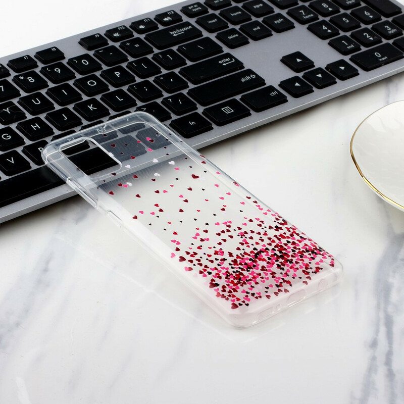 Case Samsung Galaxy A51 Saumaton Useita Punaisia Sydämiä