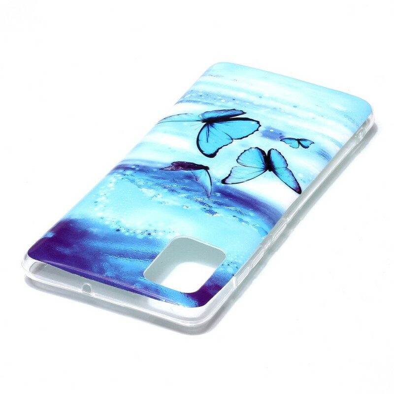 Kuori Samsung Galaxy A51 Fluoresoivat Perhoset -sarja