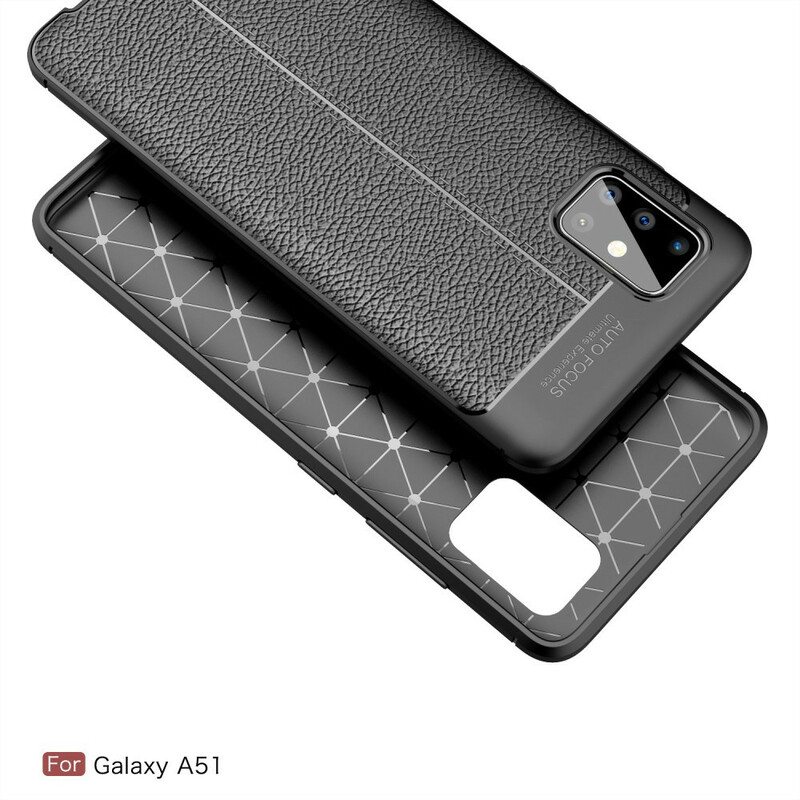 Kuori Samsung Galaxy A51 Kaksilinjainen Litsi-nahkaefekti